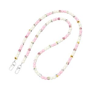 Pink And White Floral Mobile Phone Chain